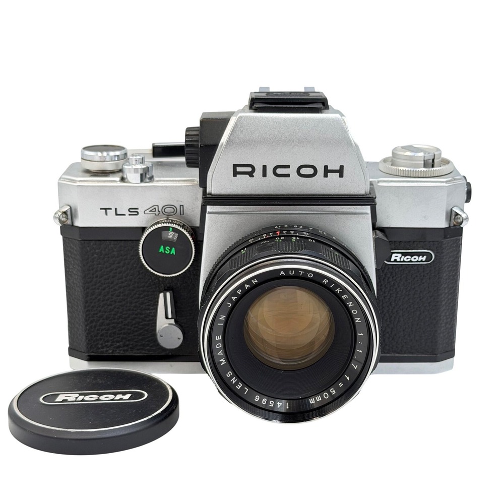 Ricoh TLS 401 35mm SLR Film Camera with Auto Rikenon 50mm f1.7 Lens M42 Mount